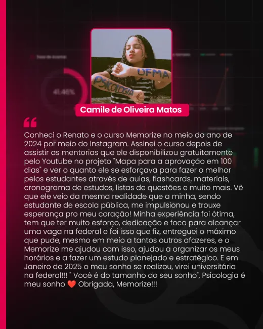 Depoimento de aluno Memorize