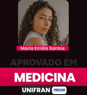 Card de aluno aprovado em Medicina