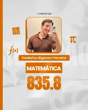 Card com a nota de um aluno no ENEM