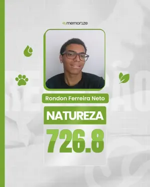Card com a nota de um aluno no ENEM