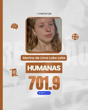 Card com a nota de um aluno no ENEM