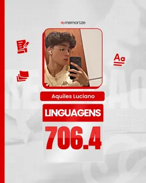 Card com a nota de um aluno no ENEM
