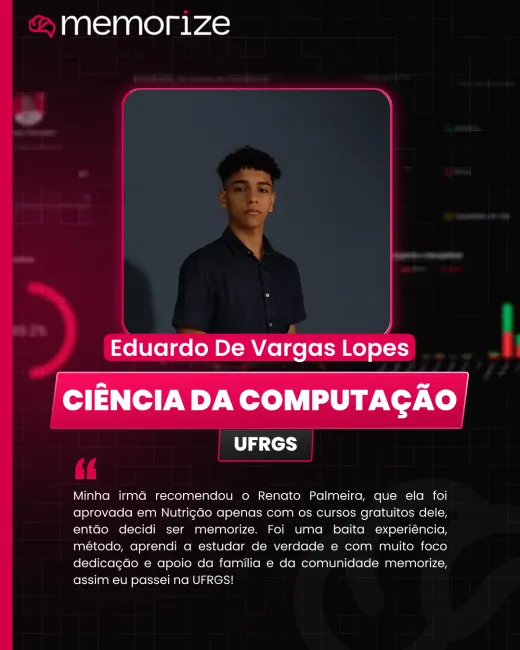 Depoimento de aluno aprovado do Memorize